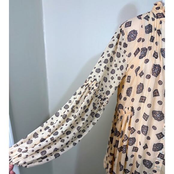 Free People Turn Turn Mock Neck Boho Mini Dress Size Small - Picture 3 of 9